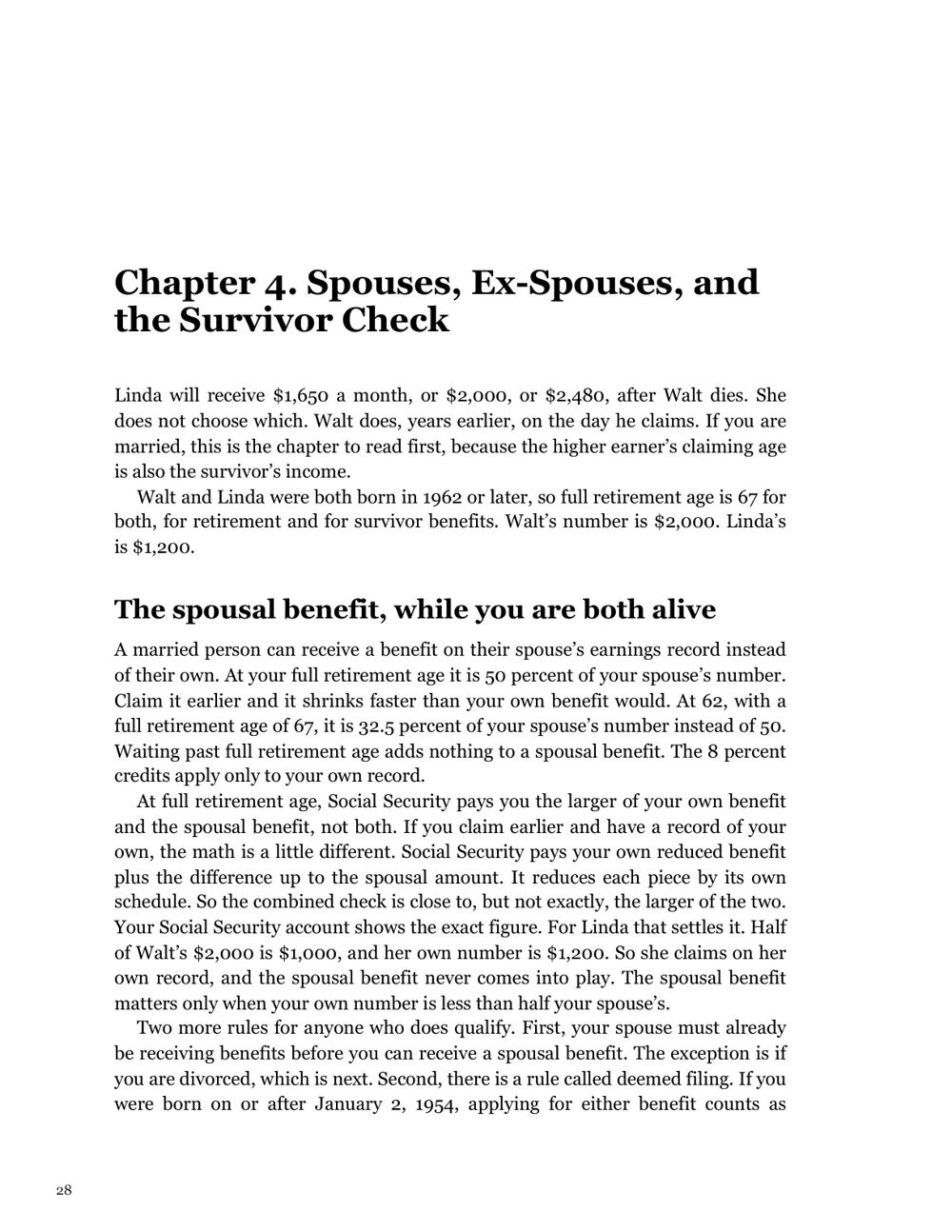 Interior page 28 of The Social Security & Medicare Workbook